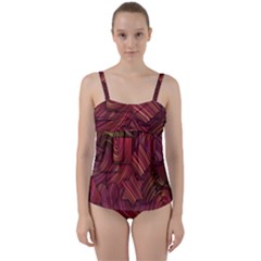 Shapes Shape Spiral Pattern Swirls Swril Twist Front Tankini Set by Wegoenart