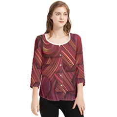 Shapes Shape Spiral Pattern Swirls Swril Chiffon Quarter Sleeve Blouse by Wegoenart