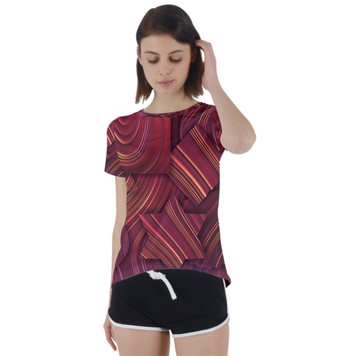 Shapes Shape Spiral Pattern Swirls Swril Short Sleeve Foldover Tee