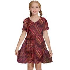 Shapes Shape Spiral Pattern Swirls Swril Kids  Short Sleeve Tiered Mini Dress by Wegoenart