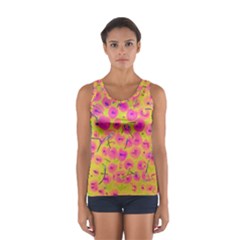 Cherries Fruit Food Neon Texture Fluorescent Sport Tank Top  by Wegoenart