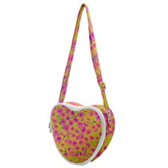 Cherries Fruit Food Neon Texture Fluorescent Heart Shoulder Bag by Wegoenart