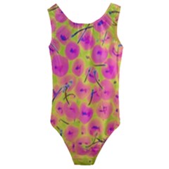 Cherries Fruit Food Neon Texture Fluorescent Kids  Cut-out Back One Piece Swimsuit