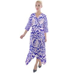 Cubes Cube Abstract Geometric Art Quarter Sleeve Wrap Front Maxi Dress by Wegoenart