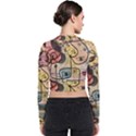 Puzzle Abstract Drawing Mysterious Long Sleeve Zip Up Bomber Jacket View2