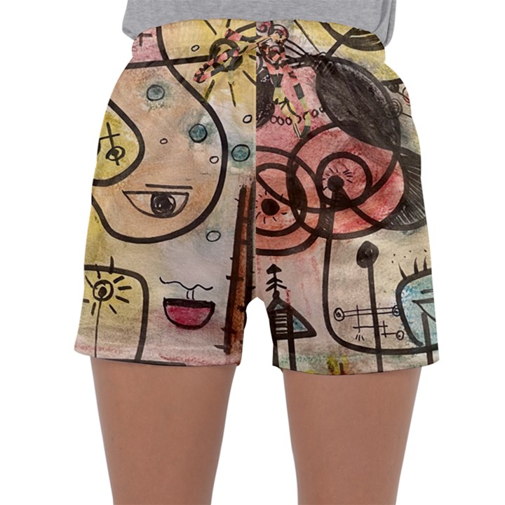 Puzzle Abstract Drawing Mysterious Sleepwear Shorts