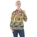 Puzzle Abstract Drawing Mysterious Women s Long Sleeve Pocket Shirt View1