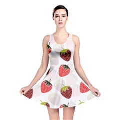 Strawberry Fruit Pattern Background Reversible Skater Dress by Wegoenart