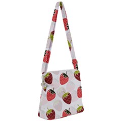 Strawberry Fruit Pattern Background Zipper Messenger Bag by Wegoenart