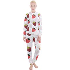 Strawberry Fruit Pattern Background Women s Lounge Set by Wegoenart