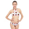 Strawberry Fruit Pattern Background High Neck Bikini Set View1