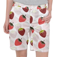 Strawberry Fruit Pattern Background Pocket Shorts