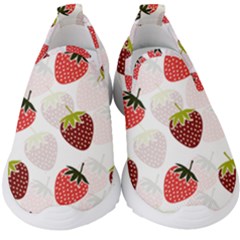 Strawberry Fruit Pattern Background Kids  Slip On Sneakers by Wegoenart