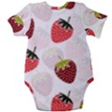 Strawberry Fruit Pattern Background Baby Short Sleeve Onesie Bodysuit View2