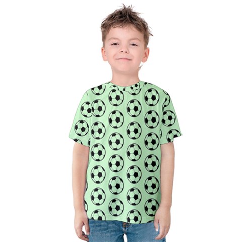 Pattern Ball Soccer Background Kids  Cotton Tee by Wegoenart