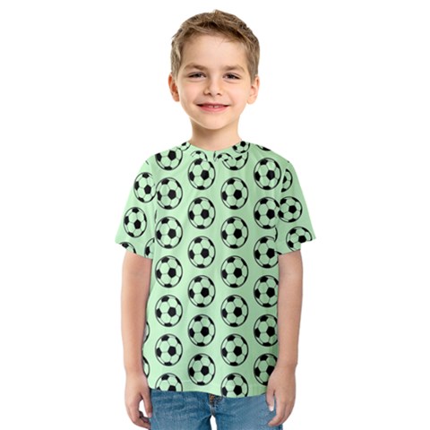 Pattern Ball Soccer Background Kids  Sport Mesh Tee by Wegoenart