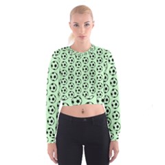 Pattern Ball Soccer Background Cropped Sweatshirt