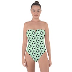 Pattern Ball Soccer Background Tie Back One Piece Swimsuit