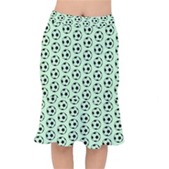 Pattern Ball Soccer Background Short Mermaid Skirt