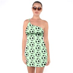 Pattern Ball Soccer Background One Soulder Bodycon Dress by Wegoenart