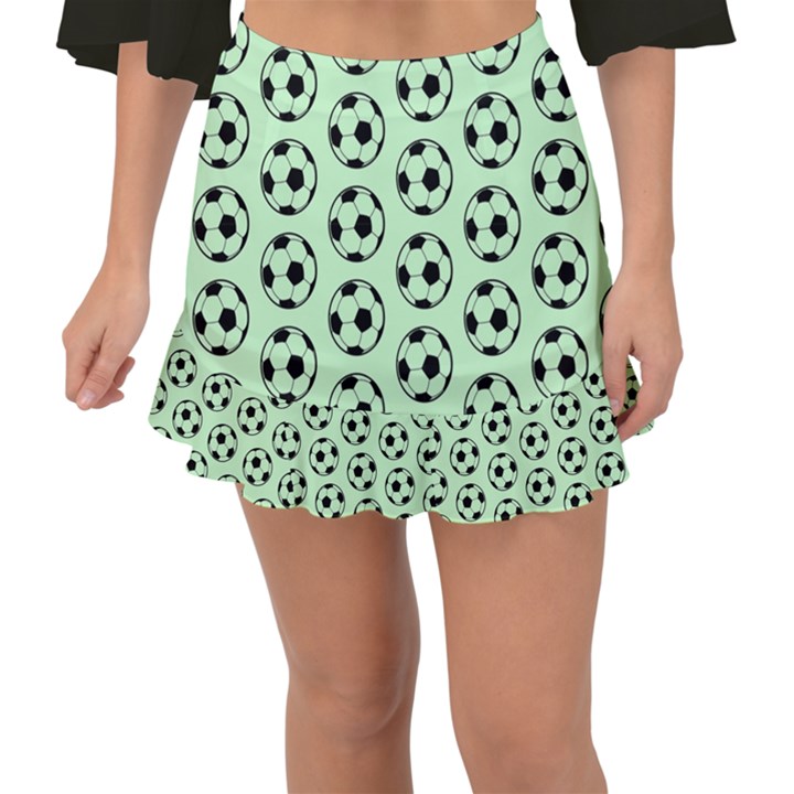 Pattern Ball Soccer Background Fishtail Mini Chiffon Skirt