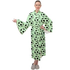 Pattern Ball Soccer Background Maxi Velour Kimono