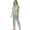 Pattern Ball Soccer Background Kids  Satin Short Sleeve Pajamas Set View1