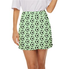 Pattern Ball Soccer Background Mini Front Wrap Skirt by Wegoenart