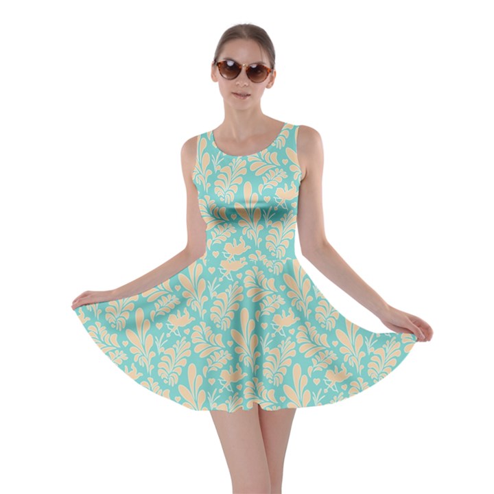 Contrasting Leaves Skater Dress