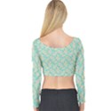 Contrasting Leaves Long Sleeve Crop Top View2