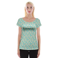 Contrasting Leaves Cap Sleeve Top by ConteMonfrey