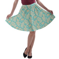 Contrasting Leaves A-line Skater Skirt by ConteMonfrey