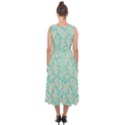 Contrasting Leaves Midi Tie-Back Chiffon Dress View2