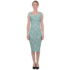 Contrasting Leaves Sleeveless Pencil Dress by ConteMonfrey