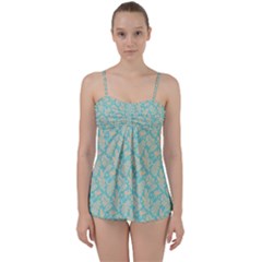 Contrasting Leaves Babydoll Tankini Set by ConteMonfrey