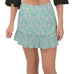 Contrasting Leaves Fishtail Mini Chiffon Skirt by ConteMonfrey