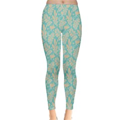 Contrasting Leaves Inside Out Leggings by ConteMonfrey