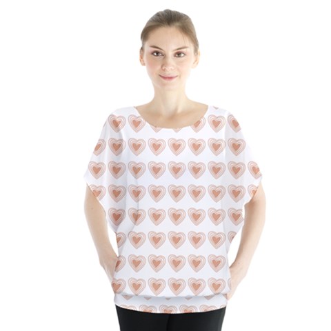 Sweet Hearts Batwing Chiffon Blouse by ConteMonfrey