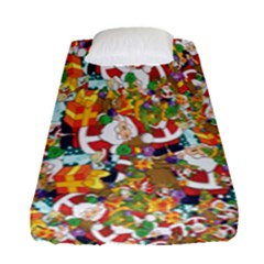 Background-santaclaus-gift-christmas Fitted Sheet (single Size) by nateshop