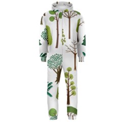 Chrismas Tree Greeen  Hooded Jumpsuit (Men)