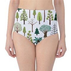 Chrismas Tree Greeen  Classic High-Waist Bikini Bottoms