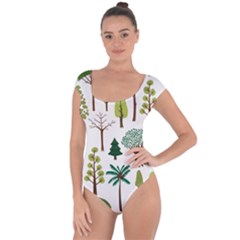 Chrismas Tree Greeen  Short Sleeve Leotard  by nateshop