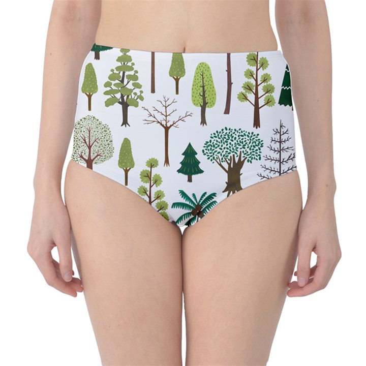 Chrismas Tree Greeen  Classic High-Waist Bikini Bottoms