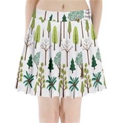 Chrismas Tree Greeen  Pleated Mini Skirt