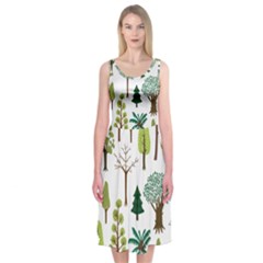 Chrismas Tree Greeen  Midi Sleeveless Dress by nateshop