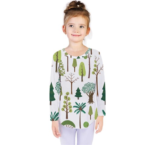 Chrismas Tree Greeen  Kids  Long Sleeve Tee by nateshop