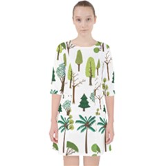 Chrismas Tree Greeen  Quarter Sleeve Pocket Dress