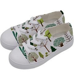 Chrismas Tree Greeen  Kids  Low Top Canvas Sneakers by nateshop