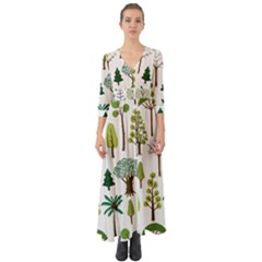 Chrismas Tree Greeen  Button Up Boho Maxi Dress by nateshop