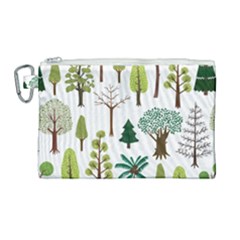 Chrismas Tree Greeen  Canvas Cosmetic Bag (Large)